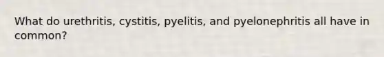 What do urethritis, cystitis, pyelitis, and pyelonephritis all have in common?