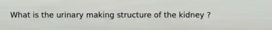 What is the urinary making structure of the kidney ?