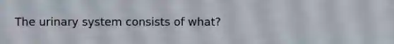 The urinary system consists of what?