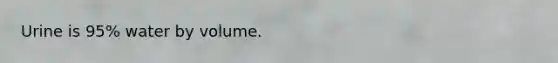 Urine is 95% water by volume.