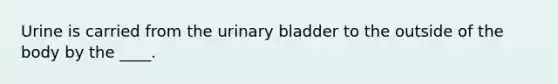 Urine is carried from the urinary bladder to the outside of the body by the ____.