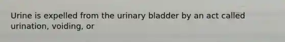 Urine is expelled from the <a href='https://www.questionai.com/knowledge/kb9SdfFdD9-urinary-bladder' class='anchor-knowledge'>urinary bladder</a> by an act called urination, voiding, or