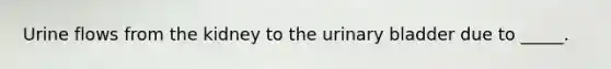 Urine flows from the kidney to the urinary bladder due to _____.