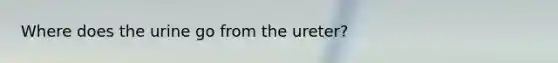 Where does the urine go from the ureter?