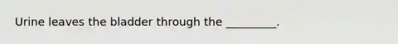 Urine leaves the bladder through the _________.