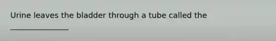 Urine leaves the bladder through a tube called the _______________