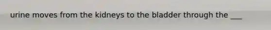 urine moves from the kidneys to the bladder through the ___