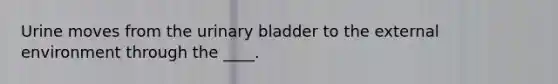 Urine moves from the urinary bladder to the external environment through the ____.