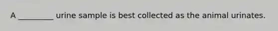 A _________ urine sample is best collected as the animal urinates.