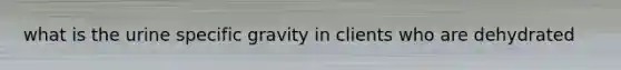 what is the urine specific gravity in clients who are dehydrated