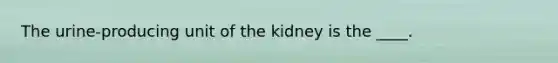 The urine-producing unit of the kidney is the ____.