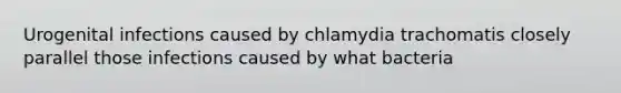 Urogenital infections caused by chlamydia trachomatis closely parallel those infections caused by what bacteria