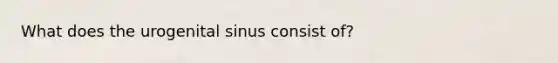 What does the urogenital sinus consist of?