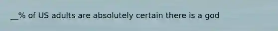 __% of US adults are absolutely certain there is a god