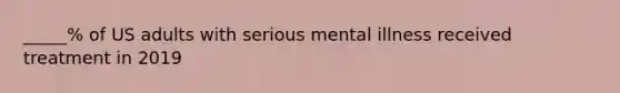 _____% of US adults with serious mental illness received treatment in 2019