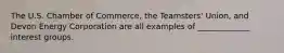 The U.S. Chamber of Commerce, the Teamsters' Union, and Devon Energy Corporation are all examples of _____________ interest groups.