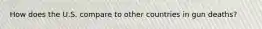How does the U.S. compare to other countries in gun deaths?