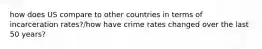 how does US compare to other countries in terms of incarceration rates?/how have crime rates changed over the last 50 years?