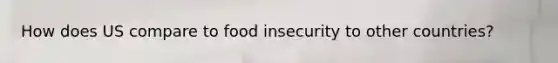 How does US compare to food insecurity to other countries?