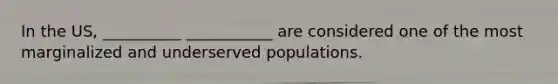 In the US, __________ ___________ are considered one of the most marginalized and underserved populations.