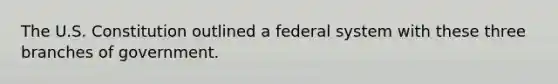 The U.S. Constitution outlined a federal system with these three branches of government.