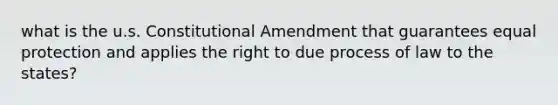 what is the u.s. Constitutional Amendment that guarantees equal protection and applies the right to due process of law to the states?