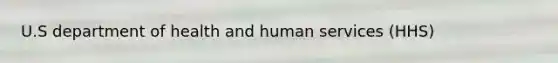 U.S department of health and human services (HHS)