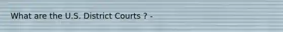 What are the U.S. District Courts ? -