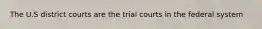 The U.S district courts are the trial courts in the federal system