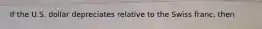 If the U.S. dollar depreciates relative to the Swiss franc, then