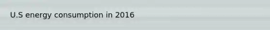 U.S energy consumption in 2016