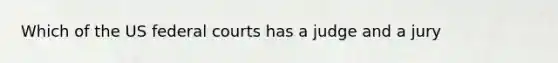 Which of the US <a href='https://www.questionai.com/knowledge/kzzdxYQ4u6-federal-courts' class='anchor-knowledge'>federal courts</a> has a judge and a jury