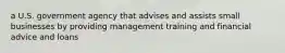 a U.S. government agency that advises and assists small businesses by providing management training and financial advice and loans