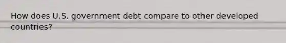 How does U.S. government debt compare to other developed countries?