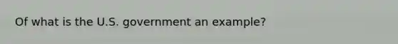 Of what is the U.S. government an example?