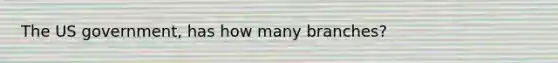 The US government, has how many branches?