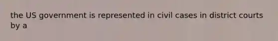 the US government is represented in civil cases in district courts by a
