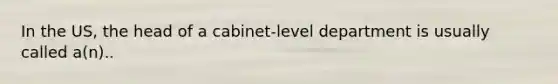 In the US, the head of a cabinet-level department is usually called a(n)..