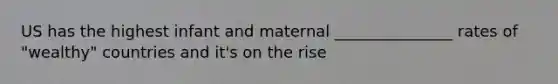 US has the highest infant and maternal _______________ rates of "wealthy" countries and it's on the rise