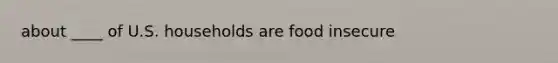 about ____ of U.S. households are food insecure