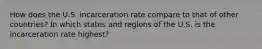 How does the U.S. incarceration rate compare to that of other countries? In which states and regions of the U.S. is the incarceration rate highest?