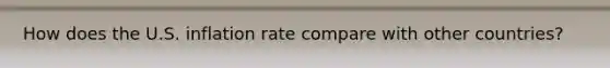 How does the U.S. inflation rate compare with other countries?