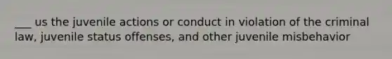 ___ us the juvenile actions or conduct in violation of the criminal law, juvenile status offenses, and other juvenile misbehavior