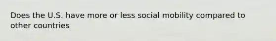 Does the U.S. have more or less social mobility compared to other countries