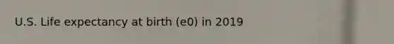 U.S. Life expectancy at birth (e0) in 2019