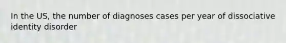 In the US, the number of diagnoses cases per year of dissociative identity disorder