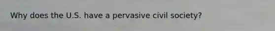 Why does the U.S. have a pervasive civil society?