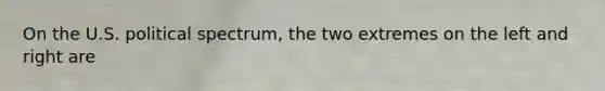 On the U.S. political spectrum, the two extremes on the left and right are