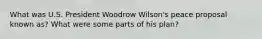 What was U.S. President Woodrow Wilson's peace proposal known as? What were some parts of his plan?