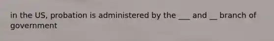 in the US, probation is administered by the ___ and __ branch of government